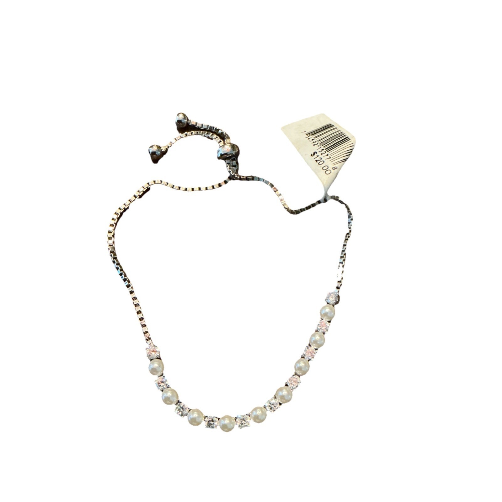 New Swarovski Matrix Bracelet Crystal Pearl Round White, Rhodium Plated 5689633